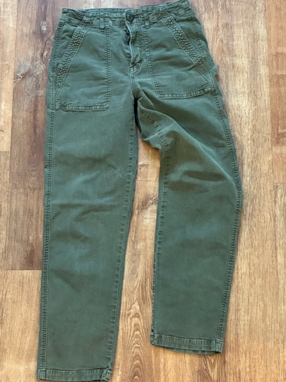 American Eagle Olive Utility Cargo Pants Women’s 2 Olive Green Stretch Straight